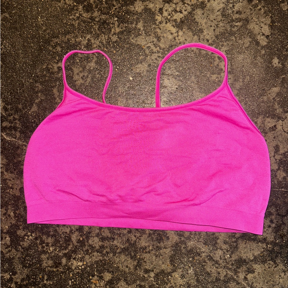 Pink Strappy Sports Bra